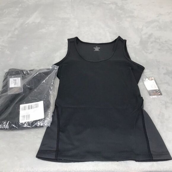 2 Tommie Copper Lower Back Support Compression Tanks Black Size M New - Picture 1 of 9